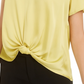 Top feminino Bar III com frente torcida, amarelo, tamanho XX-G