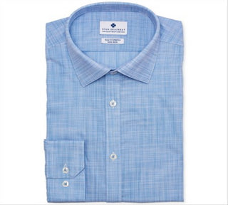 Camisa social masculina Ryan Seacrest Distinction Slim Stretch, azul, tamanho 18