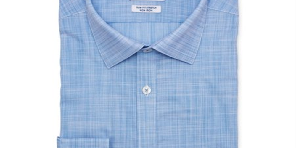 Camisa social masculina Ryan Seacrest Distinction Slim Stretch, azul, tamanho 18