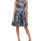 Vestido feminino Tommy Hilfiger Jacquard Fit &amp; Flare Azul Tamanho 2