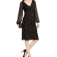 Vestido de coquetel feminino Adrianna Papell com lantejoulas, preto, tamanho 6