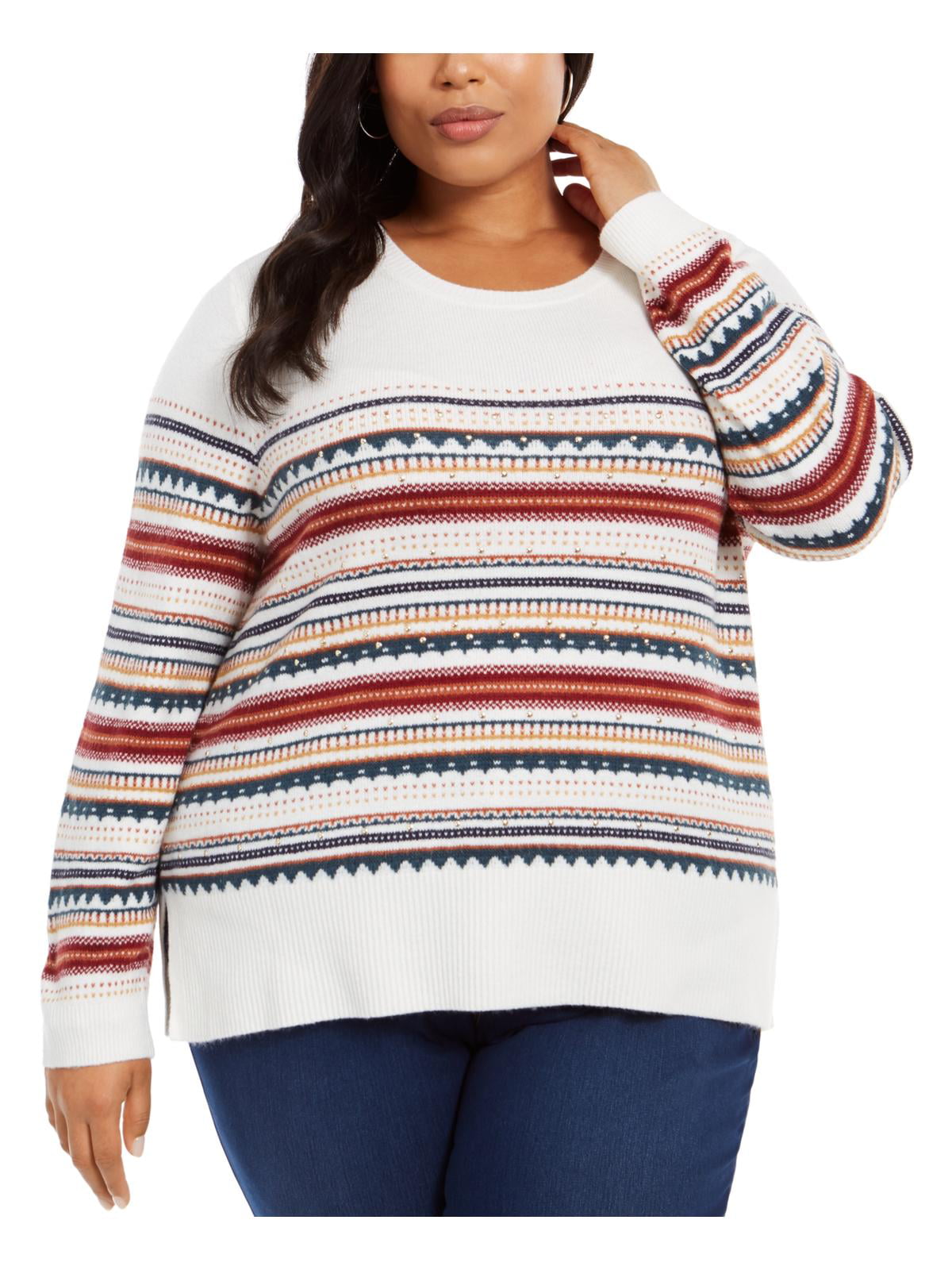 Suéter feminino plus size estilo &amp; co marrom tamanho 0X