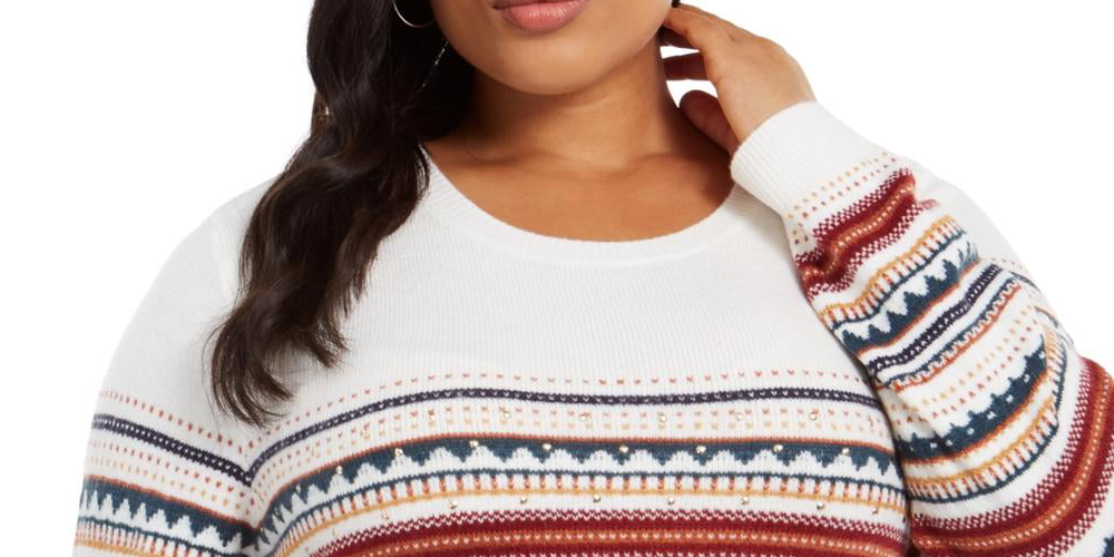 Suéter feminino plus size estilo &amp; co marrom tamanho 0X