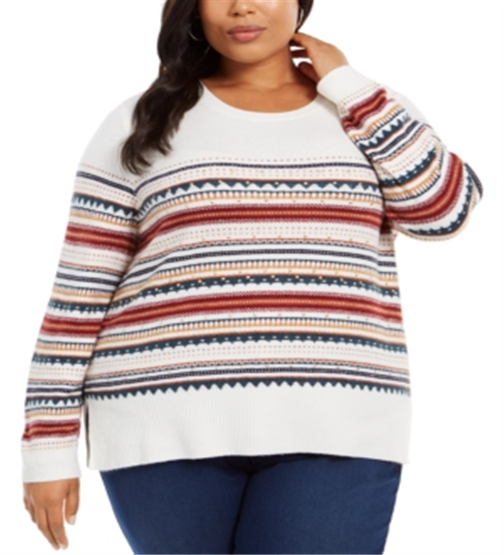 Suéter feminino plus size estilo &amp; co marrom tamanho 0X
