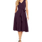 Vestido Calvin Klein Feminino com Cinto e Decote em V Roxo Tamanho 2