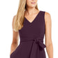 Vestido Calvin Klein Feminino com Cinto e Decote em V Roxo Tamanho 2