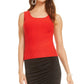 Blusa regata feminina Bar III com decote redondo, vermelha, tamanho pequeno