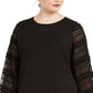 Vestido feminino Alfani Plus Size com mangas enfeitadas e decote profundo, preto, tamanho 1X