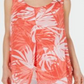 Túnica regata feminina Alfani em camadas, coral, floral, tamanho pequeno GG