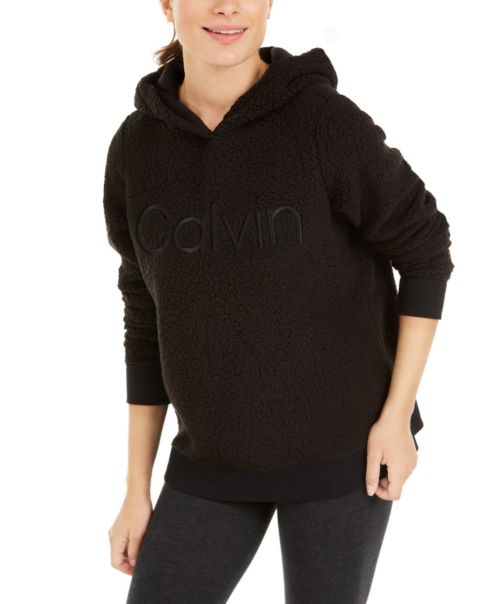 Calvin Klein Moletom Feminino Performance Logo Fleece Preto Tamanho P