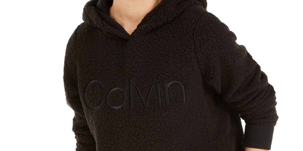 Calvin Klein Moletom Feminino Performance Logo Fleece Preto Tamanho P