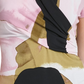 Blusa feminina DKNY com estampa de sobrepeliz e gola alta, rosa brilhante, tamanho grande