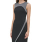 Vestido tubinho assimétrico com acabamento metálico Tommy Hilfiger feminino, prateado, tamanho 18
