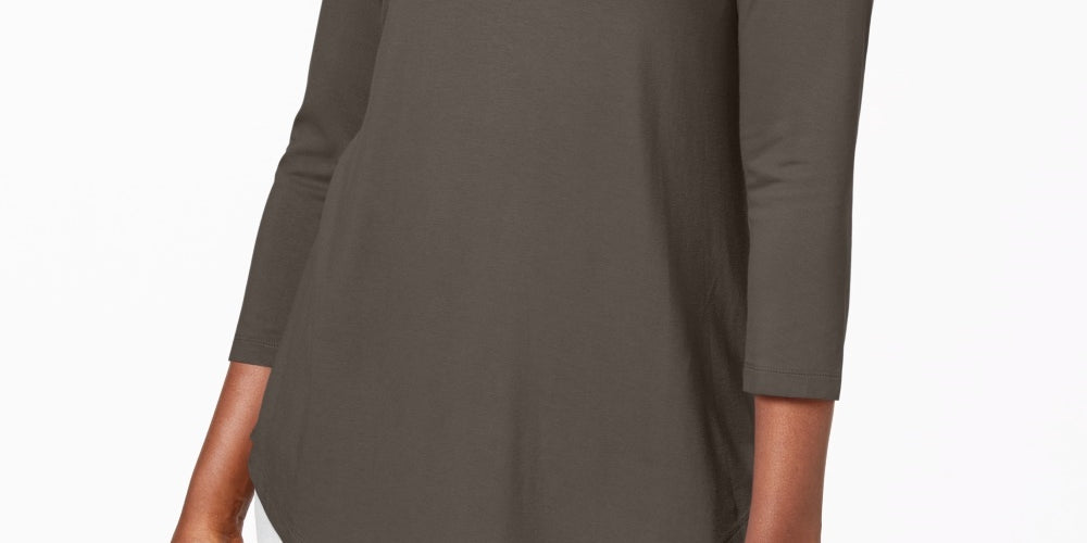 Top feminino com decote redondo JM Collection cinza tamanho X-G