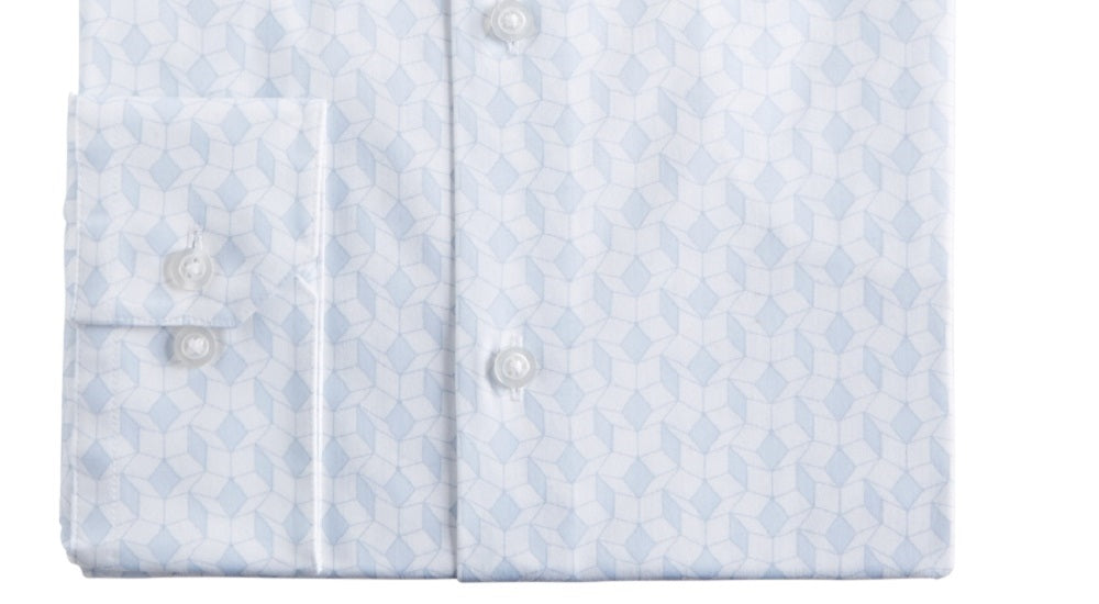 Camisa social masculina Alfani Regular Fit Stretch Cube Tamanho Natural 16-16 1/2