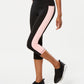 Leggings esportivas cropped com blocos de cores da Ideology para mulheres, treino, academia, rosa, tamanho extrapequeno