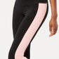Leggings esportivas cropped com blocos de cores da Ideology para mulheres, treino, academia, rosa, tamanho extrapequeno