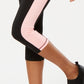 Leggings esportivas cropped com blocos de cores da Ideology para mulheres, treino, academia, rosa, tamanho extrapequeno