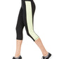 Leggings cropped femininas Ideology Color Blocked, cor Barbell, limão, preto, tamanho X-S