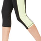 Leggings cropped femininas Ideology Color Blocked, cor Barbell, limão, preto, tamanho X-S