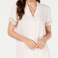 Camisa de dormir feminina Charter Club Intimates com acabamento em renda e cor sólida, rosa, tamanho grande