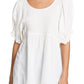 Blusa túnica Elsie feminina Free People, branca, tamanho pequeno