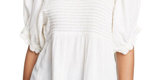 Blusa túnica Elsie feminina Free People, branca, tamanho pequeno