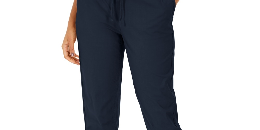 Calça utilitária com punho e fecho pull-on feminina Style &amp; Co, azul escuro, tamanho 18