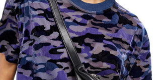 Camiseta feminina Teddy Animal Pint de manga curta, azul, tamanho grande