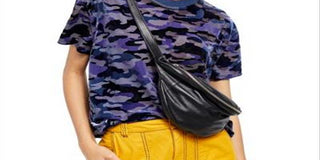 Camiseta feminina Teddy Animal Pint de manga curta, azul, tamanho grande