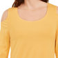 JM Collection Top feminino de ombro descoberto dourado tamanho grande