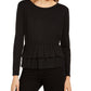 Top peplum de tule feminino INC International Concepts, preto, tamanho XX-G