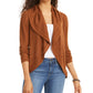 Cardigan Pointelle Feminino Style &amp; Co Marrom Escuro Tamanho X-S