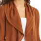 Cardigan Pointelle Feminino Style &amp; Co Marrom Escuro Tamanho X-S