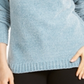 Karen Scott Suéter Feminino Gola Envelope Chenille Azul Tamanho Pequeno P