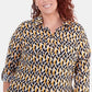 Camisa utilitária estampada plus size feminina NY Collection, amarelo escuro, tamanho 2X