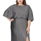 Vestido blusão feminino plus size metálico Maree Pour Toi cinza tamanho 12