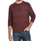 Suéter masculino vintage com listras e gola redonda, tamanho grande, vermelho, à prova de intempéries