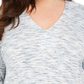 Suéter feminino plus size estilo &amp; co, túnica de malha com estampa de tingimento espacial, azul, tamanho 3X
