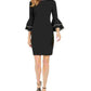 Vestido tubinho com manga sino e detalhes embelezados Calvin Klein feminino, preto, tamanho 6