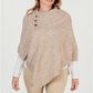 Poncho envelope feminino Karen Scott bege tamanho P/M