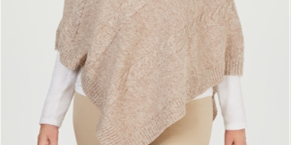 Poncho envelope feminino Karen Scott bege tamanho P/M