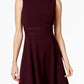 Vestido Calvin Klein Illusion Trim Fit &amp; Flare Feminino Regular Roxo Tamanho 0 Petite