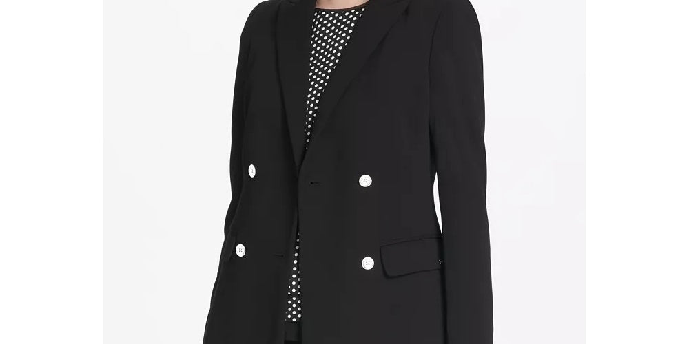 Jaqueta Calvin Klein Scuba Trespassada Feminina Preta Tamanho 10