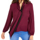 Thalia Sodi Blusa Feminina Gola V Amarrada Roxa Tamanho Grande