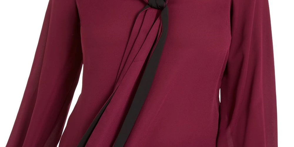 Thalia Sodi Blusa Feminina Gola V Amarrada Roxa Tamanho Grande