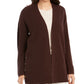 Cardigan grande feminino estilo &amp; co com botões laterais cáqui tamanho grande