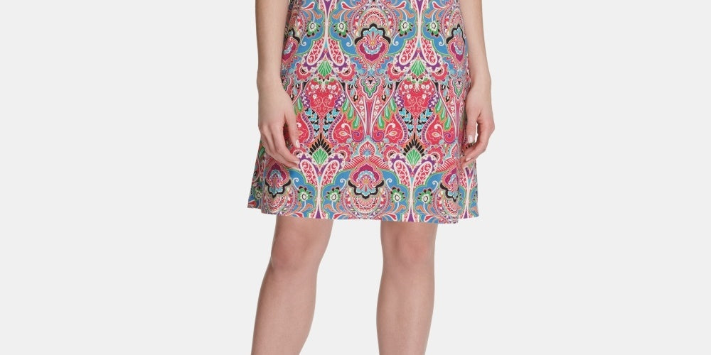 Vestido feminino Tommy Hilfiger estampado em A, vermelho, tamanho 14