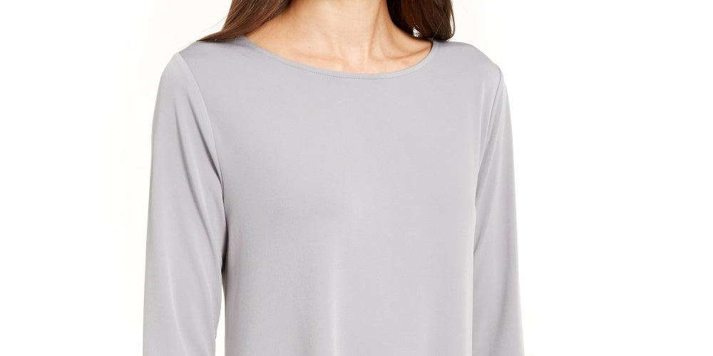 Túnica Alfani Feminina High Low Cinza Tamanho XX-Grande