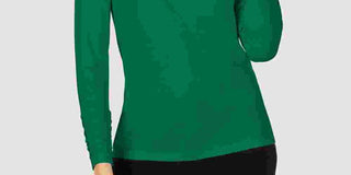 Blusa feminina Alfani com manga franzida, verde, tamanho grande